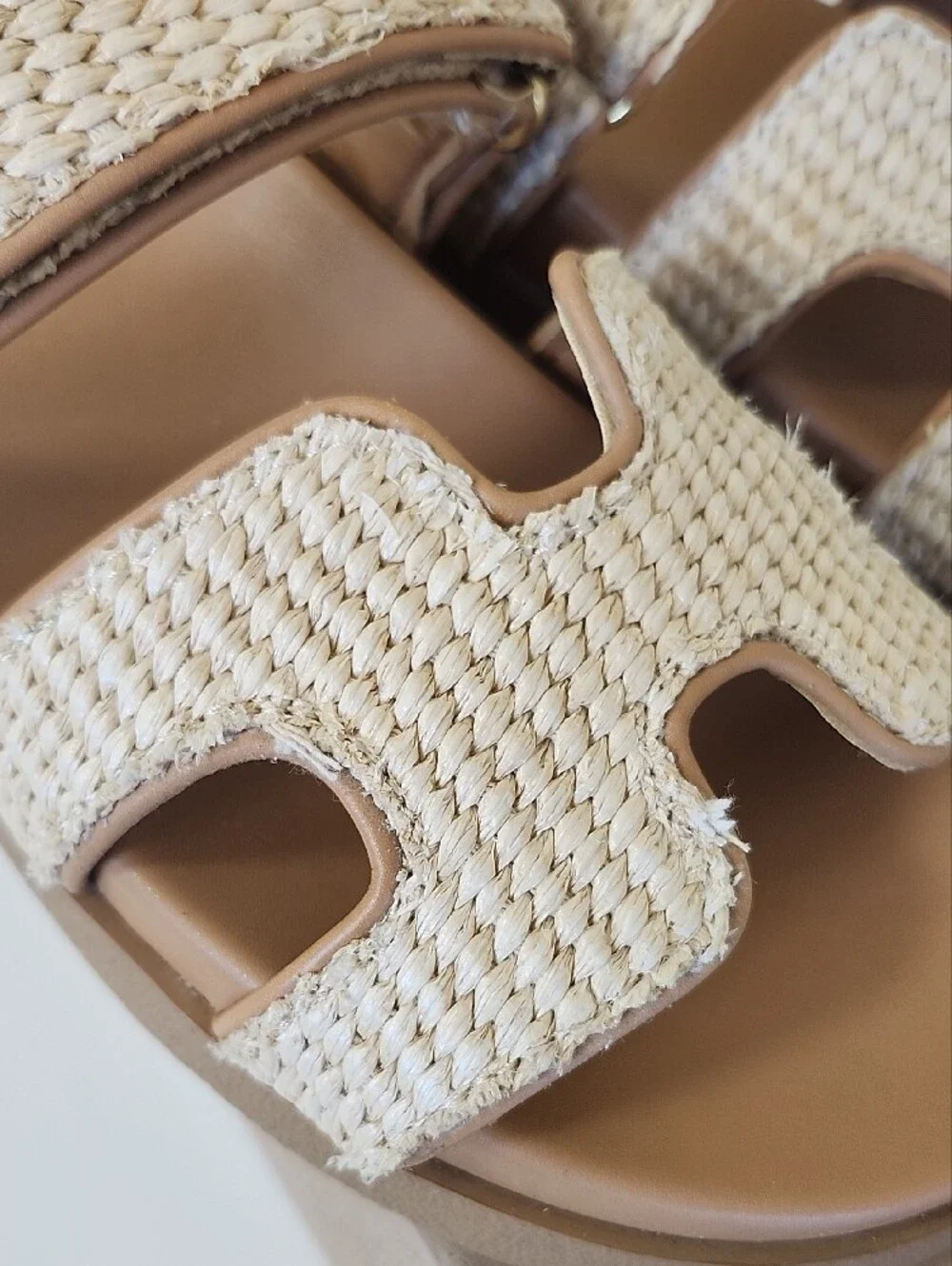 Steve Madden Mayven Natural Raffia Woven Slide Sandals